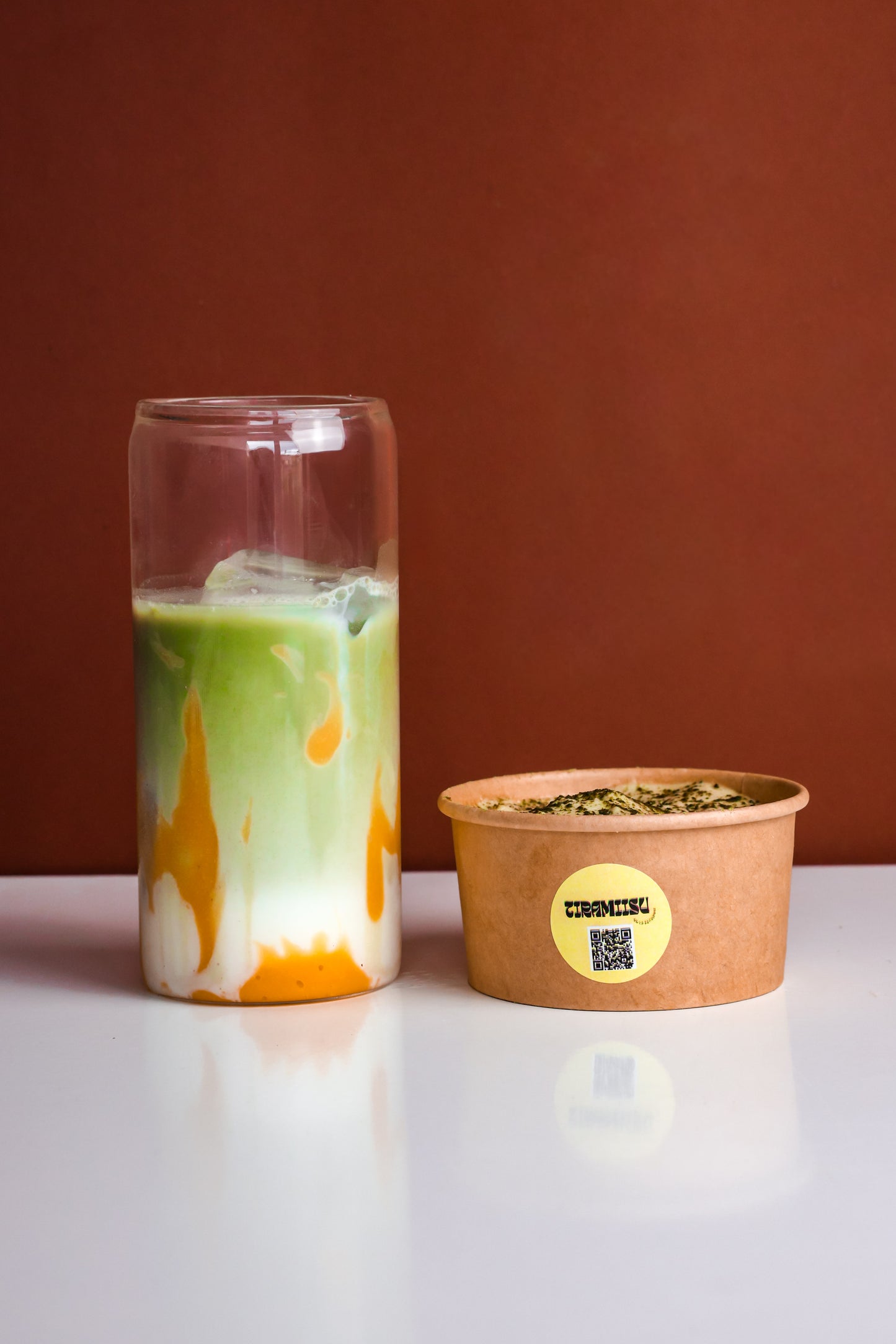 Tiramiisu mango matcha latte
